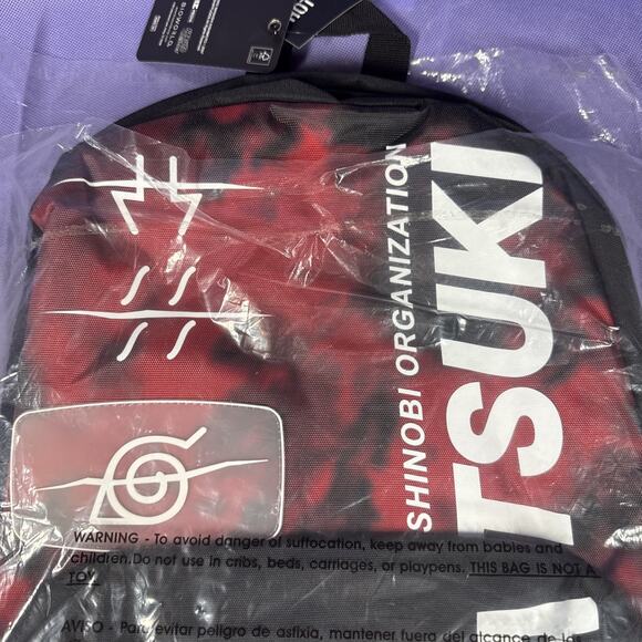 Naruto Shippuden Akatsuki Tie-Dye Backpack - New J5 - Picture 3 of 4